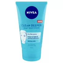 NIVEA Clean Deeper radírozó arclemosó zsíros, problémás bőrre 150 ml