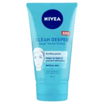 NIVEA Clean Deeper radírozó arclemosó zsíros, problémás bőrre 150 ml