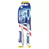   Signal White Now White System Medium Duopack közepes keménységű fogkefe 2 db