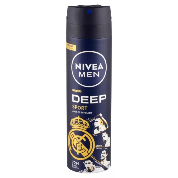 NIVEA MEN Deep Sport Real Madrid izzadásgátló dezodor 150 ml NIVEA MEN Deep Sport Real Madrid izzadásgátló dezodor 150 ml