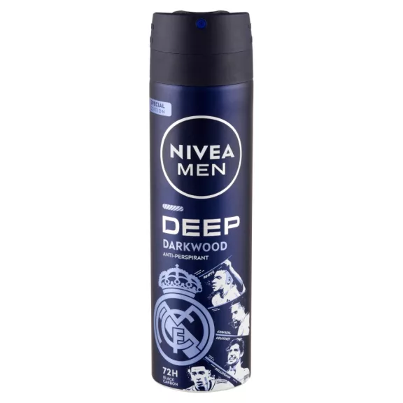 NIVEA MEN Deep Darkwood Real Madrid izzadásgátló dezodor 150 ml NIVEA MEN Deep Darkwood Real Madrid izzadásgátló dezodor 150 ml