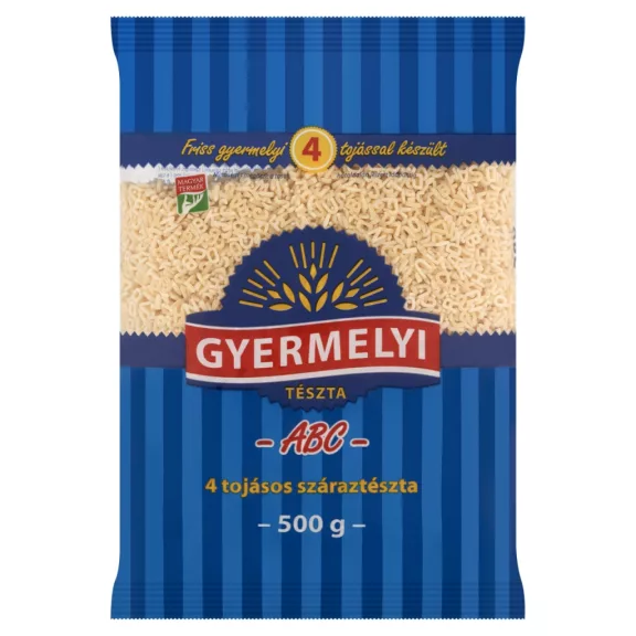Gyermelyi ABC 4 tojásos száraztészta 500 g Gyermelyi ABC 4 tojásos száraztészta 500 g