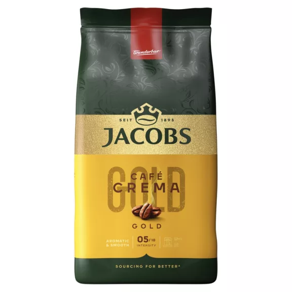 Jacobs Café Crema Gold szemes pörkölt kávé 1 kg Jacobs Café Crema Gold szemes pörkölt kávé 1 kg