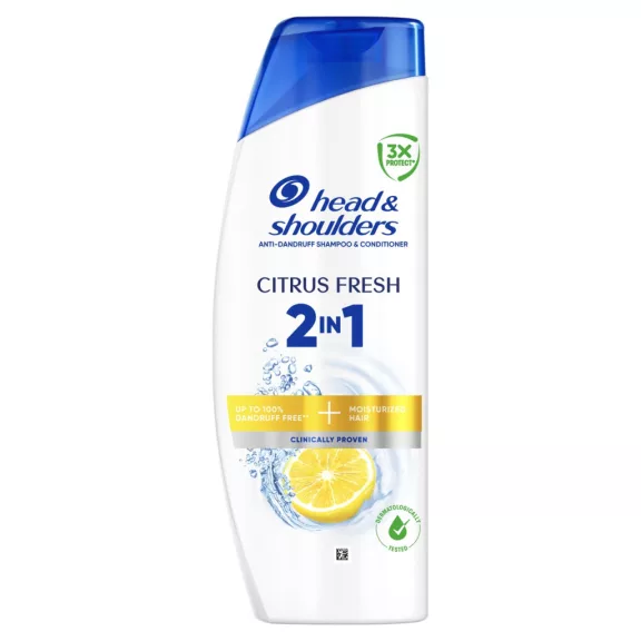 Head & Shoulders Citrus Fresh 2in1 korpásodás elleni Sampon és Balzsam 400 ml Head & Shoulders Citrus Fresh 2in1 korpásodás elleni Sampon és Balzsam 400 ml