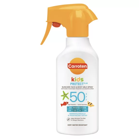Carroten Kids Protect Plus SPF50 naptej spray arcra és testre 270 ml Carroten Kids Protect Plus SPF50 naptej spray arcra és testre 270 ml