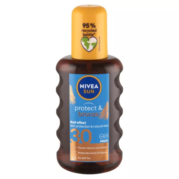 NIVEA SUN Protect & Bronze barnulást támogató napolaj spray FF30 200 ml NIVEA SUN Protect & Bronze barnulást támogató napolaj spray FF30 200 ml