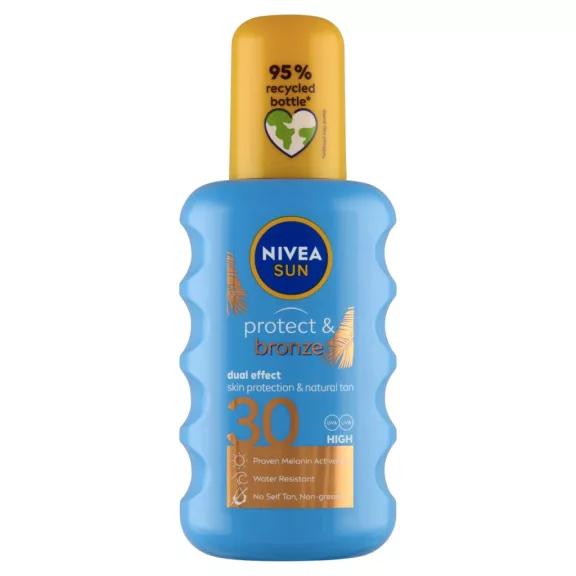 NIVEA SUN Protect & Bronze barnulást támogató napozó spray FF30 200 ml NIVEA SUN Protect & Bronze barnulást támogató napozó spray FF30 200 ml