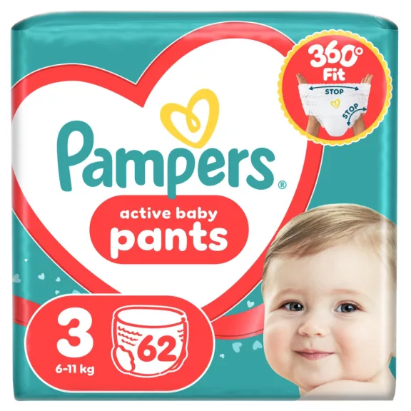 Pampers Active Baby Bugyipelenka 62 db 6-11 kg Méret 3