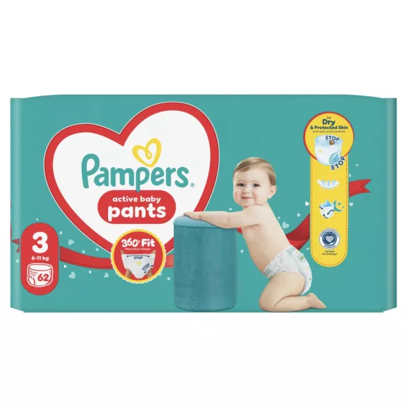Pampers Active Baby Bugyipelenka 62 db 6-11 kg Méret 3