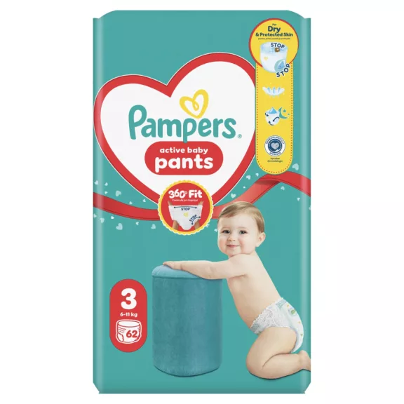 Pampers Active Baby Bugyipelenka 62 db 6-11 kg Méret 3