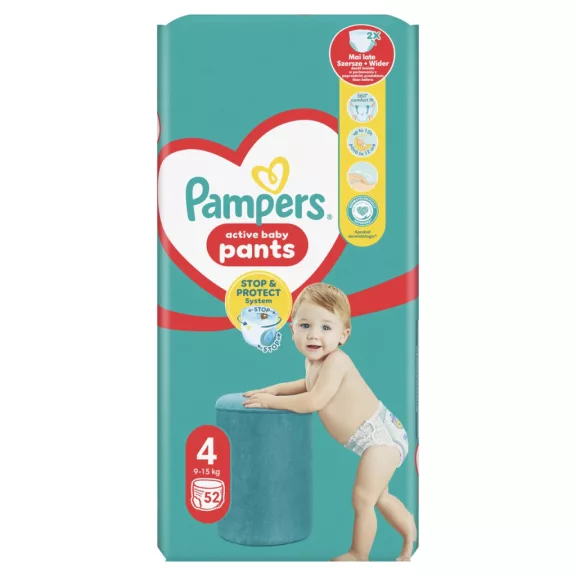 Pampers Active Baby Bugyipelenka 52 db 9-15 kg Méret 4 Pampers Active Baby Bugyipelenka 52 db 9-15 kg Méret 4