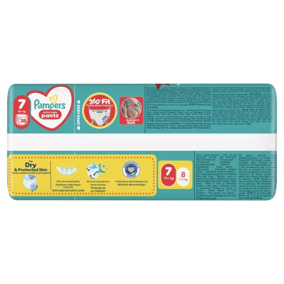 Pampers Active Baby Bugyipelenka 38 db 15+ kg Méret 7 Pampers Active Baby Bugyipelenka 38 db 15+ kg Méret 7