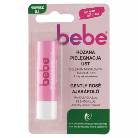bebe Gently Rosé ajakápoló mandulaolajjal és sheavajjal 4,9 g bebe Gently Rosé ajakápoló mandulaolajjal és sheavajjal 4,9 g
