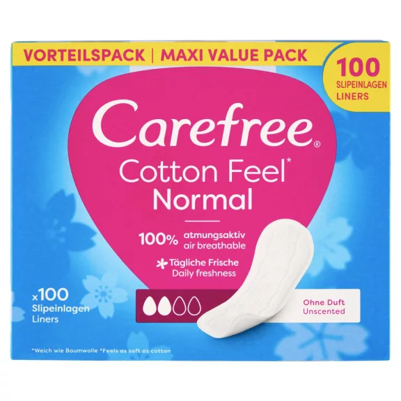 Carefree Cotton Feel Normal illatanyagmentes tisztasági betét 100 db Carefree Cotton Feel Normal illatanyagmentes tisztasági betét 100 db