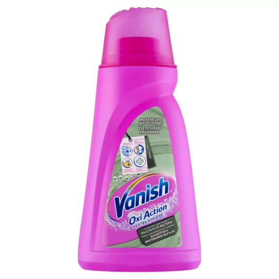 Vanish Oxi Action Extra Hygiene antibakteriális fertőtlenítő és folteltávolító folyadék 940 ml Vanish Oxi Action Extra Hygiene antibakteriális fertőtlenítő és folteltávolító folyadék 940 ml