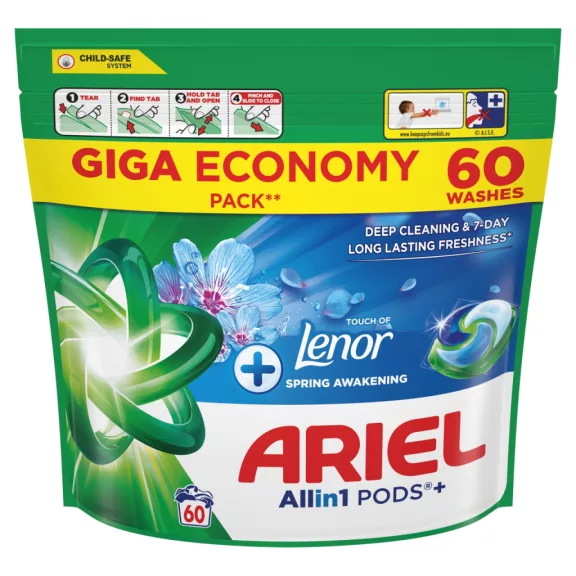 Ariel Allin1 PODS +Touch of Lenor Spring Awakening mosókapszula 60 db Giga Economy Ariel Allin1 PODS +Touch of Lenor Spring Awakening mosókapszula 60 db Giga Economy